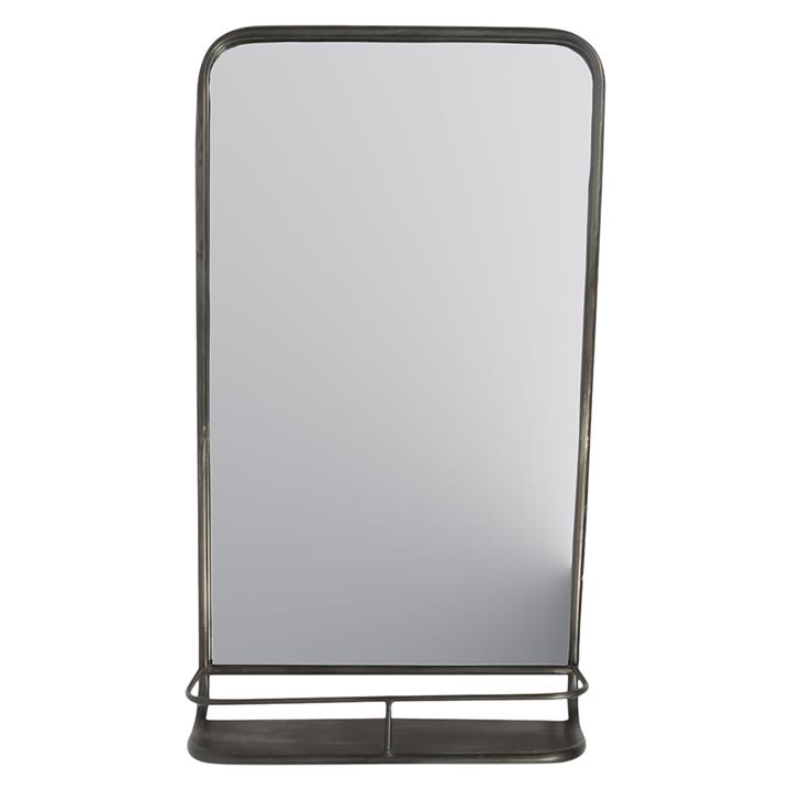 Picture of Frazer Vertical Mirror with Shelf Metal Antique Black Casa Uno