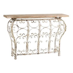 Picture of French Inspired Iron Console Table Metal Distressed White Alliance Furniture