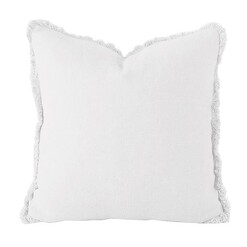 Picture of French Linen Fringe Cushion with Feather Insert in Ivory by Bambury
