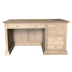 Picture of French Oak Panel Timber Desk in Weathered Oak by Jac Home Living