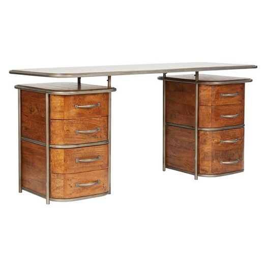 Picture of French Wooden Art Deco Desk Dark Brown Alliance Furniture