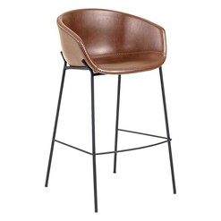 Picture of Fridu PU Leather Bar Stool, Brown Faux Leather Vida & Co.