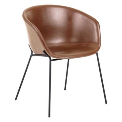 Picture of Fridu PU Leather Dining Armchair Faux Leather Light Brown Vida & Co.