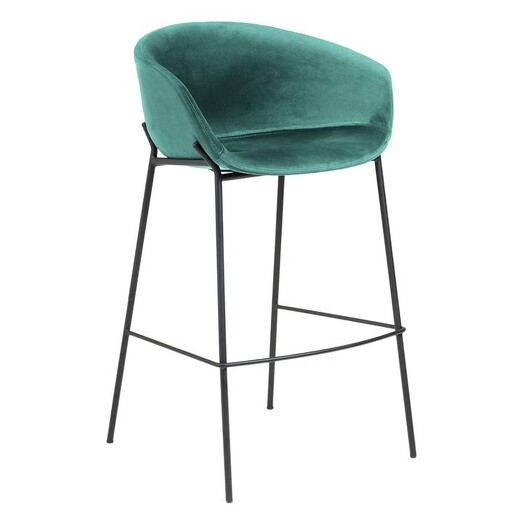Picture of Fridu Velvet Bar Stool in Green by Vida & Co.