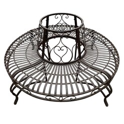 Picture of Full Tree Surround Garden Curved Bench Metal Assorted The Complete Garden