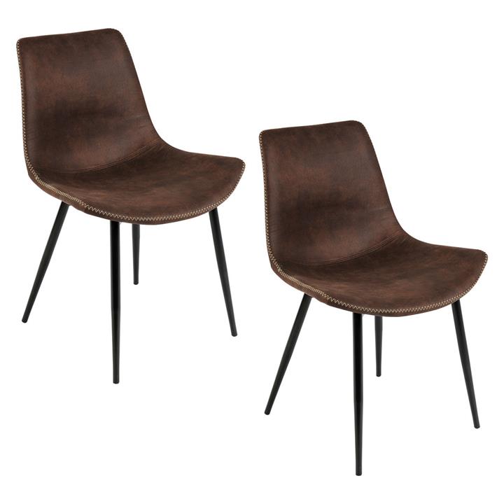 Picture of Gainesville Dining Chair (Set of 2) Fabric Brown/Black Living by Design