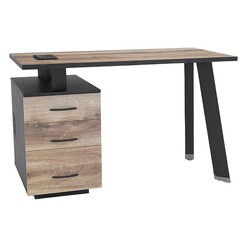 Picture of Galeran Desk with Cabinet MDF Natural/Black Iniko