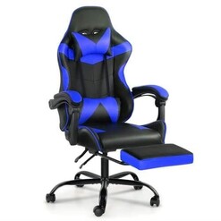 Picture of Gaming Office Chairs Computer Seating Racing Recliner Footrest Black Blue