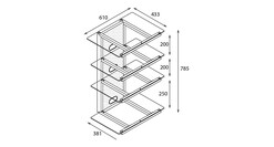 Picture of Gamma Shelving Unit Glass Black/Silver Tauris