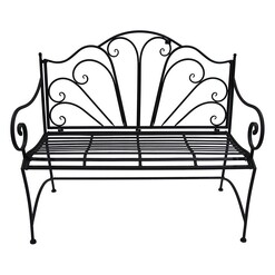 Picture of Garden Metal Bench Seat in Black by The Complete Garden