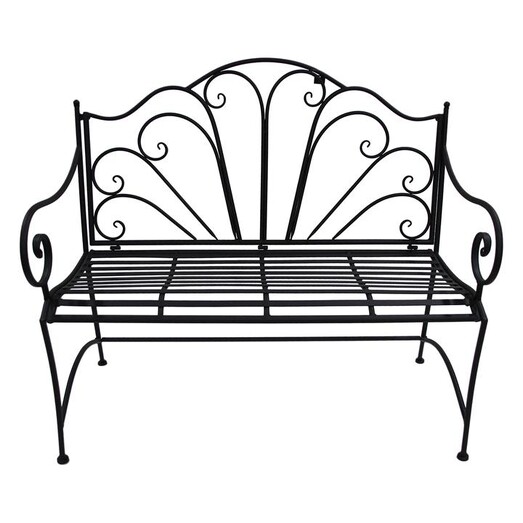 Picture of Garden Metal Bench Seat in Black by The Complete Garden
