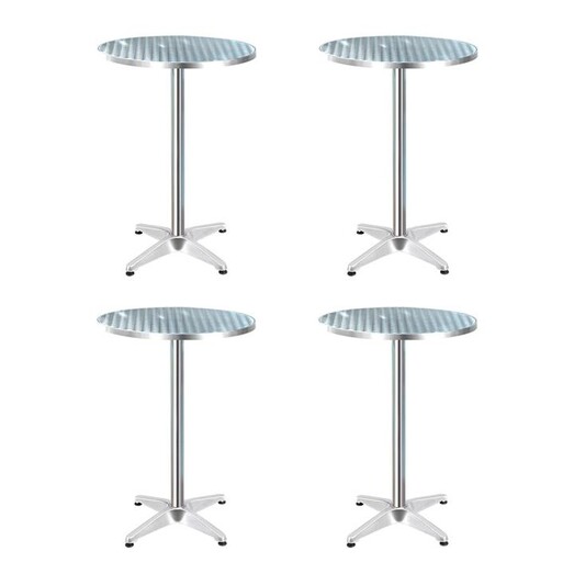 Picture of Gardeon 4pcs Outdoor Bar Table Furniture Adjustable Aluminium Cafe Table Round