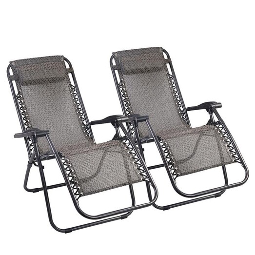 Picture of Gardeon Zero Gravity Chair 2PC Reclining Outdoor Sun Lounge Folding Camping