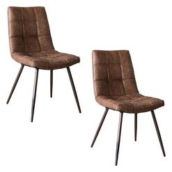 Picture of Garry Set of 2 Dining Chairs Faux Leather Assorted Castle Road Interiors
