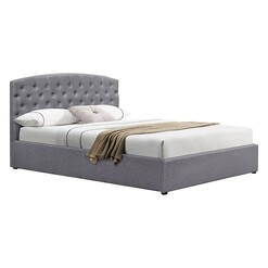 Picture of Gas Lift Storage Linen Bed Frame & Headboard Wood Assorted Unique Home