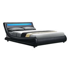 Picture of Gavino LED Upholstered Bed Faux Leather Assorted Resort Living