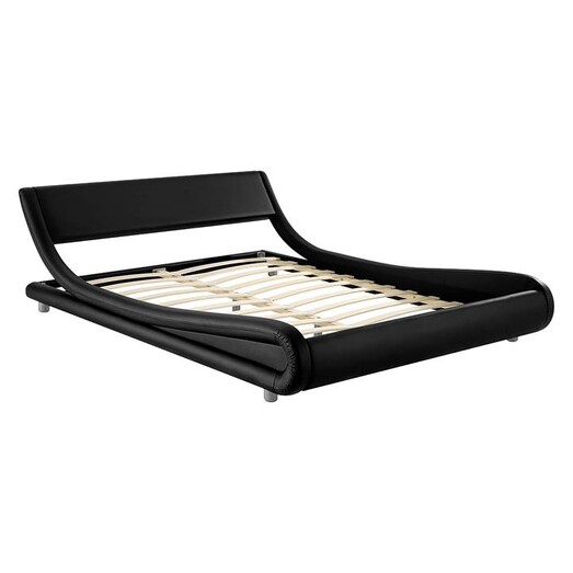 Picture of Genia Queen Bed, Black Faux Leather Resort Living