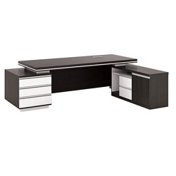 Picture of Genous Executive Desk MDF Deep Brown/White Iniko