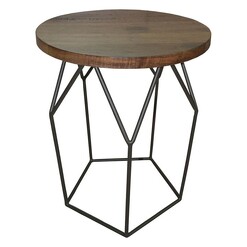 Picture of Geometric SideTable Wood Black/Natural Dover Mason