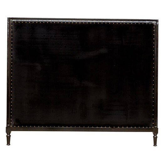 Picture of Georgian Bed Head, Black Velvet Fabric Piano Black Huntington Lane
