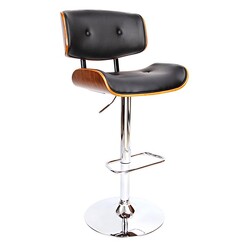 Picture of Georgianna Bar Stool, Black Faux Leather Resort Living