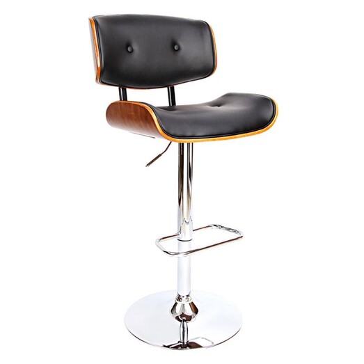 Picture of Georgianna Bar Stool, Black Faux Leather Resort Living Picture of Georgianna Bar Stool, Black Faux Leather Resort Living