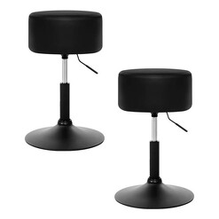 Picture of Gerald Bar Stool (Set of 2) Faux Leather Black Resort Living