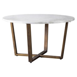 Picture of Geraldina Marble Coffee Table, White Metal White/Natural Castle Road Interiors