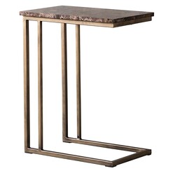 Picture of Geraldina Marble Open Side Table in Gold by Castle Road Interiors