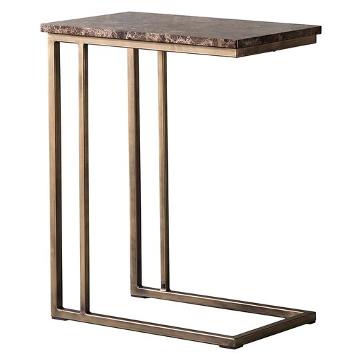 Picture of Geraldina Marble Open Side Table in Gold by Castle Road Interiors