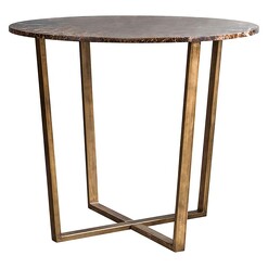 Picture of Geraldina Marble Round Dining Table Aged Brass Castle Road Interiors