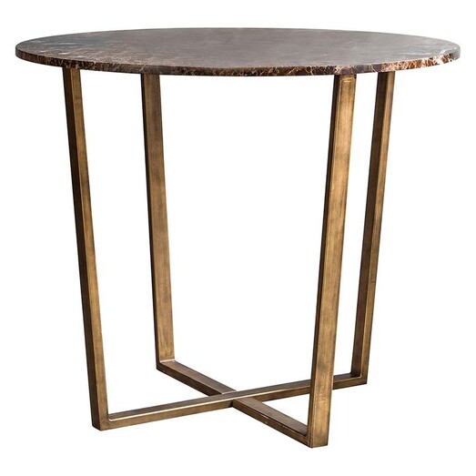 Picture of Geraldina Marble Round Dining Table Aged Brass Castle Road Interiors