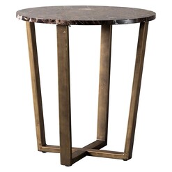 Picture of Geraldina Marble Side Table in Gold by Castle Road Interiors