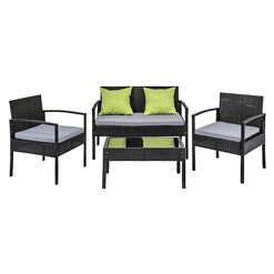 Picture of Gildan 4-Piece Outdoor Lounge Set Metal Black Frisse Outdoors