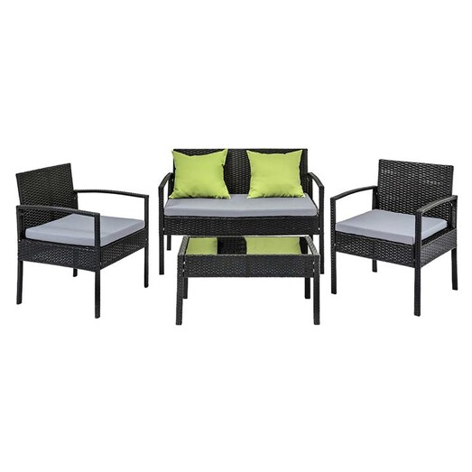 Picture of Gildan 4-Piece Outdoor Lounge Set Metal Black Frisse Outdoors