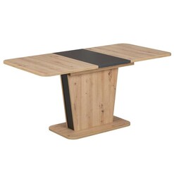 Picture of Gillian Extension Rectangular Wooden Dining Table 120-160cm - Ash & Graphite