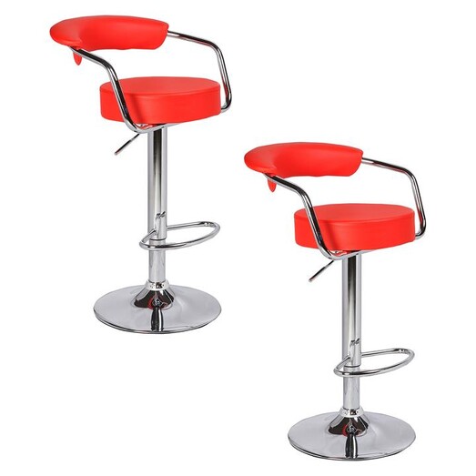 Picture of Gina PU Leather Bar Stool (Set of 2) in Red by Rothbury Home Picture of Gina PU Leather Bar Stool (Set of 2) in Red by Rothbury Home