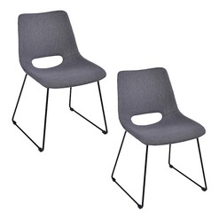 Picture of Giova Stain Resistant Waterproof Fabric Dining Chairs (Set of 2) in Dark Grey by casabona