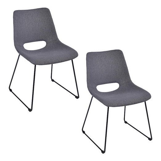 Picture of Giova Stain Resistant Waterproof Fabric Dining Chairs (Set of 2) in Dark Grey by casabona