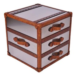 Picture of Gitana Trunk Side Table Metal Hazelnut Huntington Lane