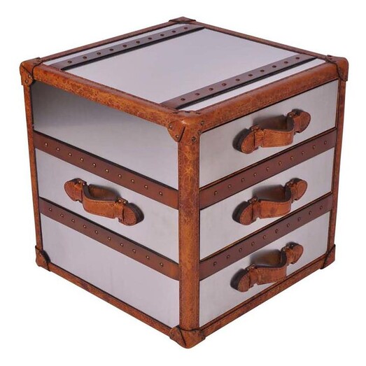Picture of Gitana Trunk Side Table Metal Hazelnut Huntington Lane