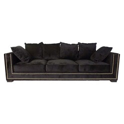 Picture of Glanz 3 Seater Velvet Sofa in Black by Alliance Furniture