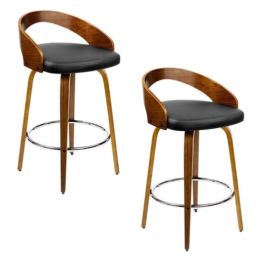 Picture of Glenrose Swivel Bar Stool (Set of 2) Faux Leather Black Resort Living Picture of Glenrose Swivel Bar Stool (Set of 2) Faux Leather Black Resort Living