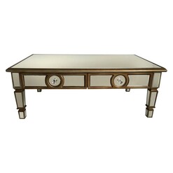 Picture of Gloria Glass Top Coffee Table Silver/Gold Dover Mason