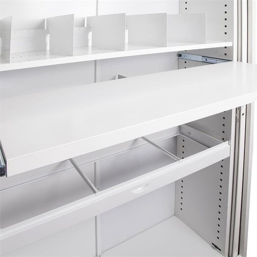 Picture of GO Tambour Pull Out File Shelf Metal White Rapidline Picture of GO Tambour Pull Out File Shelf Metal White Rapidline
