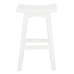 Picture of Goji Wood Bar Stool in White by Kayu Estate