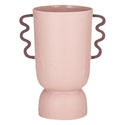 Picture of Granada Lilac Stoneware Vase with Zigzag Handles in Red by Amalfi