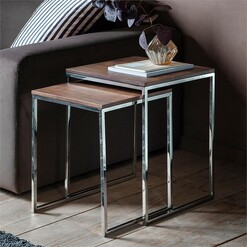 Picture of Grisham Nest of 2 Tables Stainless Steel Brown Castle Road Interiors