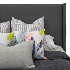 Picture of Gyro Winged Bed Head, Caviar Fabric Cornermill