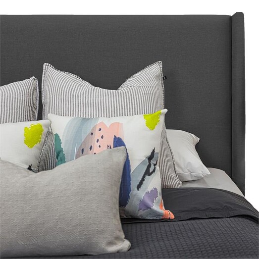 Picture of Gyro Winged Bed Head, Caviar Fabric Cornermill